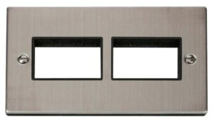 Click Deco 2 Gang Plate (3 X 3) Aperture Black