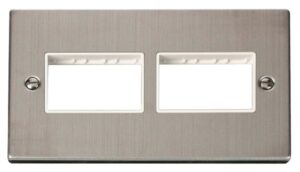 Click Deco 2 Gang Plate (3 X 3) Aperture White