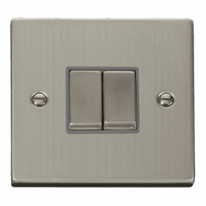 Click Deco 10Ax Ingot 2 Gang 2 Way Plate Switch