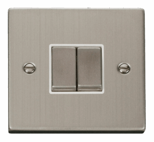 Click Deco 2 Gang 2 Way Ingot 10Ax Switch White