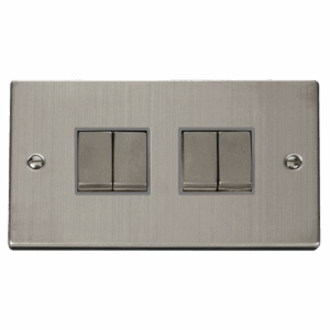 Click Deco 10Ax Ingot 4 Gang 2 Way Plate Switch