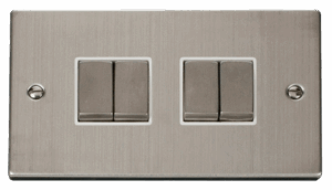 Click Deco 4 Gang 2 Way Ingot 10Ax Switch White