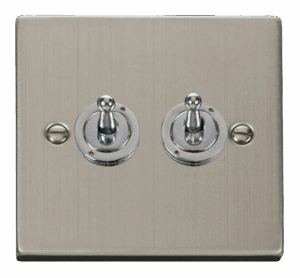 Click Deco 2 Gang 2 Way 10Ax Toggle Switch