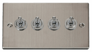 Click Deco 4 Gang 2 Way 10Ax Toggle Switch