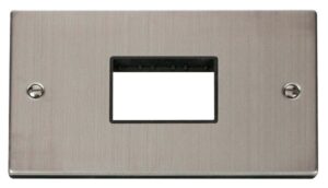 Click Deco Double Minigrid Plate Triple Aperture Black