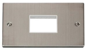 Click Deco Double Minigrid Plate Triple Aperture White