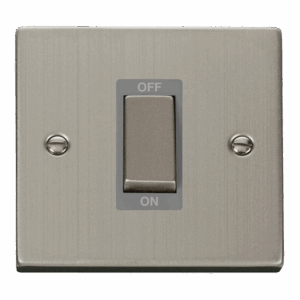 Click Deco 50A Ingot 1 Gang Double Pole Plate Switch