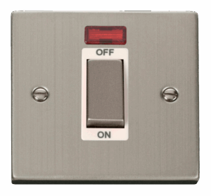 Click Deco Ingot 1 Gang 45A Dp Switch With Neon White