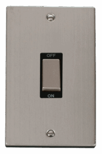 Click Deco Ingot 2 Gang 45A Dp Switch Black