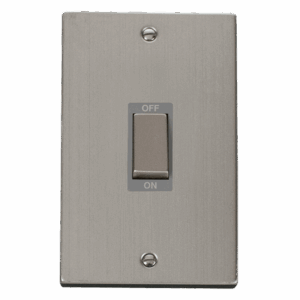 Click Deco 50A Ingot 2 Gang (Vertica) Double Pole Plate Switch
