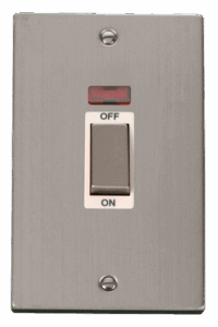 Click Deco Ingot 2 Gang 45A Dp Switch With Neon White
