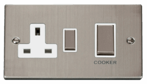 Click Deco Ingot 45A Dp Switch 13A Switched Socket White