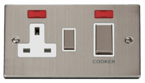 Click Deco Ingot 45A Dp Switch 13A Switched Socket & Neons (2) White