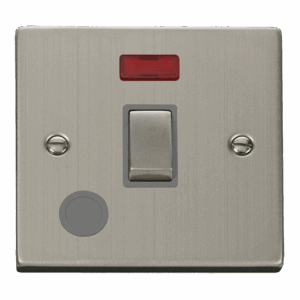 Click Deco 20A Ingot Double Pole Plate Switch With Optional Flex Outlet With Neon
