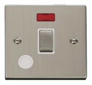 Click Deco 20A 1 Gang Dp Ingot Switch With Flex Outlet And Neon White