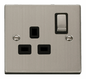 Click Deco 1 Gang 13A Dp Ingot Switched Socket Outlet Black
