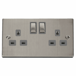 Click Deco 13A Ingot 2 Gang Double Pole Switched Socket Outlet