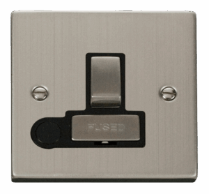Click Deco 13A Fused Ingot Switched Connection Unit With Flex Outlet Black