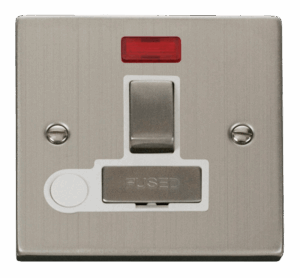 Click Deco 13A Fused Ingot Switched Connection Unit With Flex Outlet & Neon White