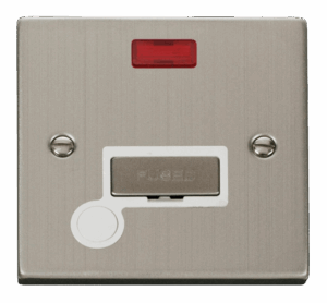 Click Deco 13A Fused Ingot Connection Unit With Flex Outlet & Neon White