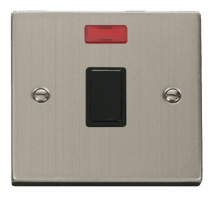 Click Deco 20A 1 Gang Dp Switch Neon Black