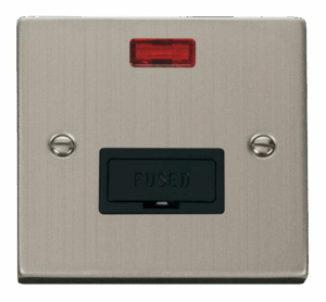 Click Deco 13A Fused Connection Unit With Neon Black