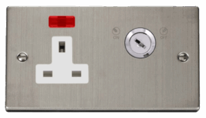 Click Deco 13A 1 Gang Dp Key Lockable Socket With Neon