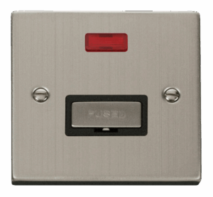 Click Deco 13A Fused Ingot Connection Unit With Neon Black