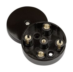 Click Essentials 20A 58Mm Diameter Junction Box 4 Terminal Brown