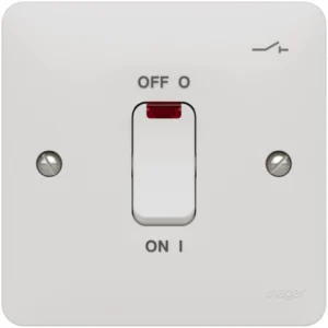 Hager 20A Double Pole Switch Isolation Function & LED Indicator