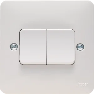 Hager 10AX 2 Gang 2 Way Wall Switch Wide Rocker