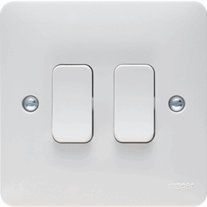 Hager 10A 2G 2 Way Wall Switch