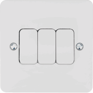 Hager 10A 3G 2 Way Wall Switch