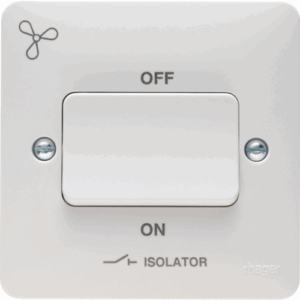 Hager 3 Pole Fan Isolator Switch with Fan Symbol