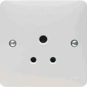 Hager 5A 1 Gang Unswitched Socket