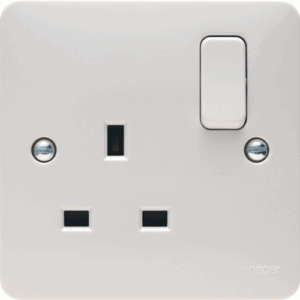 Hager 1G Double Pole Switched Socket