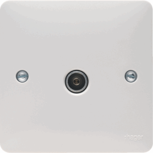 Hager Single Co-ax TV Socket Outlet Female