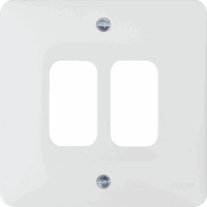 Hager 2 Gang White Moulded Grid Plate