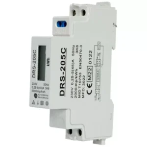 Fusebox KWH Meter Single Pole Mid Certified 45A 30V(White)