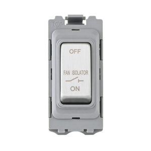 Saxby Electrical Grid 10A Fan Isolator Grid Module Brushed Steel
