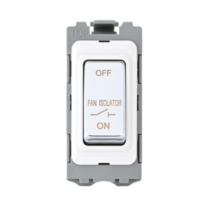 Saxby Electrical Grid 10A Fan Isolator Grid Module Polished Chrome