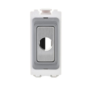 Saxby Electrical Grid 13A Flex Outlet Module Brushed Steel