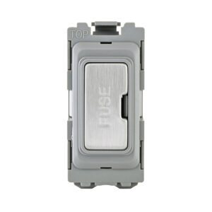 Saxby Electrical Grid 13A Fuse Holder Module Brushed Steel