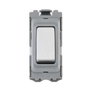 Saxby Electrical Grid 20A SP 2-Way Grid Module Brushed Steel