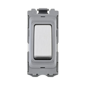 Saxby Electrical Grid 20A DP 2-Way Grid Module Brushed Steel