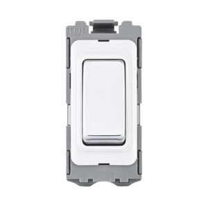 Saxby Electrical Grid 20A DP 2-Way Grid Module Polished Chrome