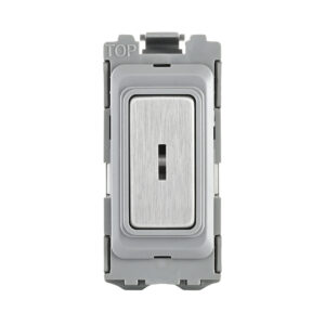 Saxby Electrical Grid 20A DP 2-Way Grid Key Module Brushed Steel