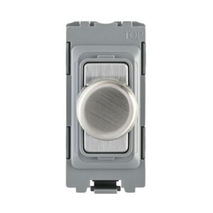 Saxby Electrical Grid 1G 2-Way 100W LED Dimmer Module Brushed Steel