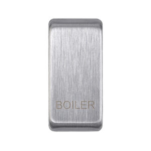 Saxby Electrical Grid Cover Marked "BOILER" Brushed Steel
