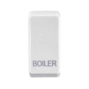 Saxby Electrical Grid Cover Marked "BOILER" White